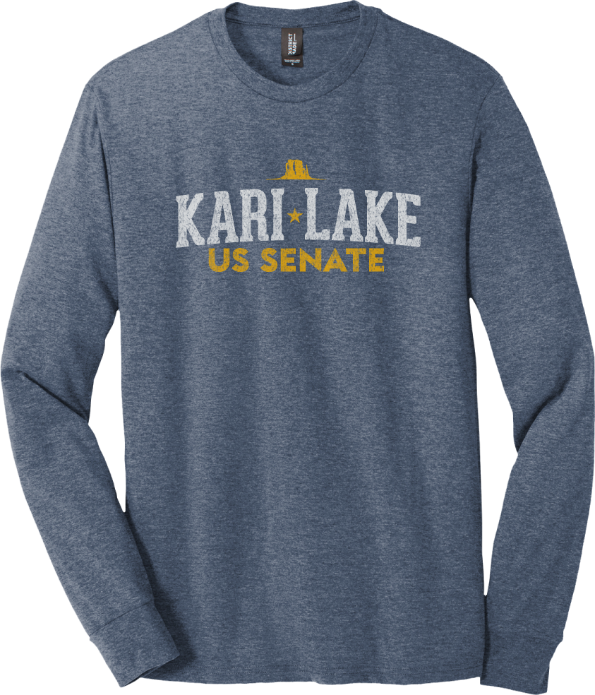 Kari Lake for Senate: Long Sleeve Crew (White and Blue)